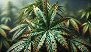 brown spots on cannabis leaves