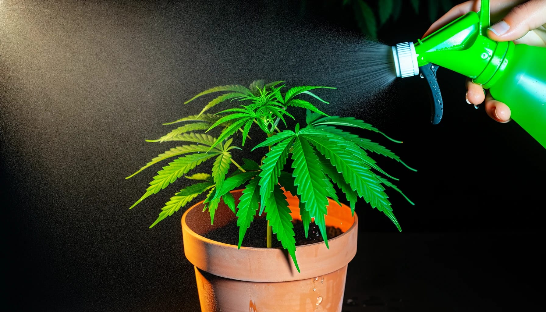 watering cannabis plants